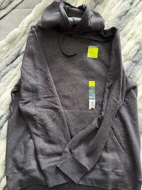 Tek Gear Ultra Soft Fleece Charcoal Gray Hooded Sweatshirt - Pullover Hoodie